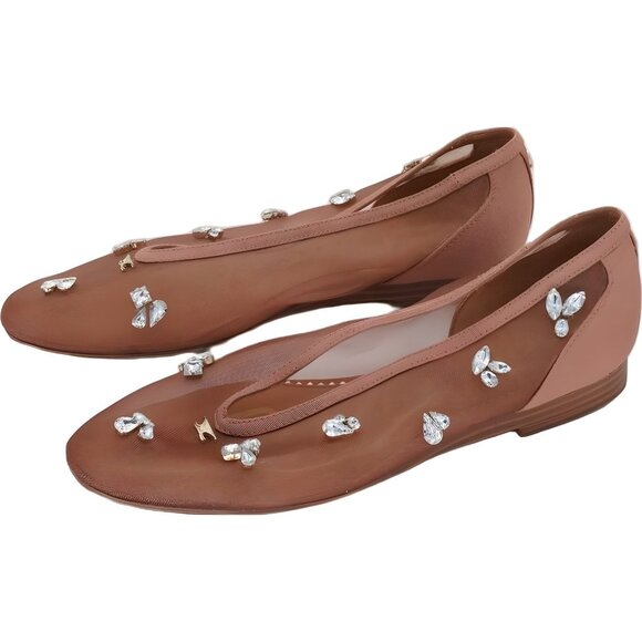 Circus NY Tina Jewel Embellished Ballet Flats Cinnamon Sugar US 8.5M EU 39 - Picture 2 of 6